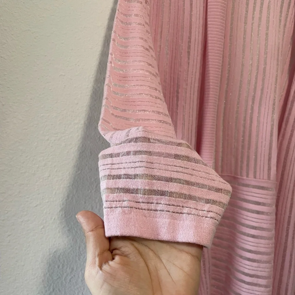 Kasper Blush Pink Striped Cardigan